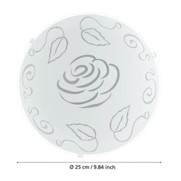 Eglo Plafoniera Applique Mars in Vetro con Decori Floreali... - Marino Fa Mercato