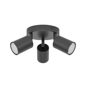 Eglo Plafoniera Reciso E-Spot con 3 Faretti Neri da Soffitto GU10 74008