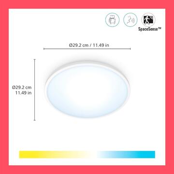 WiZ Plafoniera Superslim Smart 25 cm, WiFi, Luce Bianca Dimmerabile, Controllo Vocale