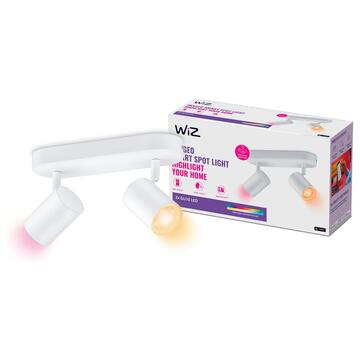 WiZ Faretto Nero 2 Luci Smart, Wifi, Controllo Vocale, Luce Bianca o Colorata Dimmerabile