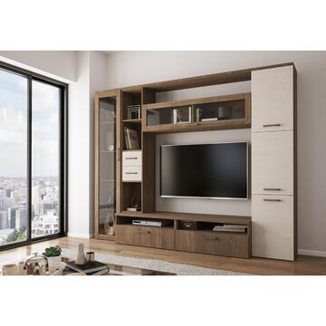 Parete da Soggiorno Hercules Noce/ Grigio Spatolato... - Marino Fa Mercato