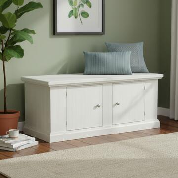 Cassapanca con 2 Ante Frontali Seta Decapè - Arte Povera - 120x46 h49 cm - per Ingresso, Camera da Letto, Salotto, Taverna - Made in Italy