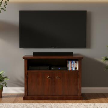 Mobile porta tv legno noce arte povera 1 contenitore aperto + 1 chiuso