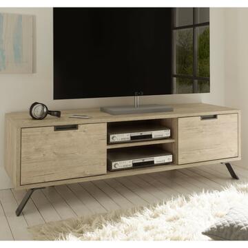 Mobile porta TV moderno Palma Sherwood 2 cassetti e ripiani, Made In Italy
