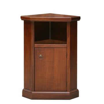 Mobiletto porta telefono ad angolo noce, 1 anta + vano aperto, 57x40 h76 cm