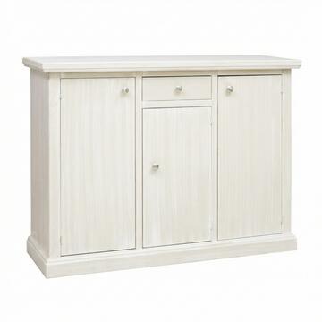 Credenza Classica 3 Ante + 1 Cassetto Seta Decapè - Arte Povera - 120x40 h88 cm - per Soggiorno, Ingresso, Open Space - Made in Italy