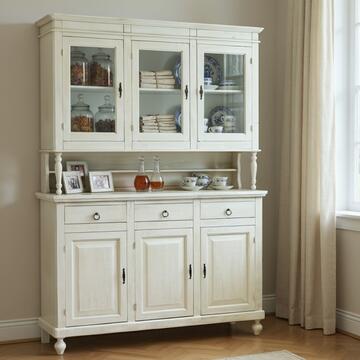 Vetrina 6 ante + 3 cassetti Napoletana Bianco decapé - Marino Fa Mercato