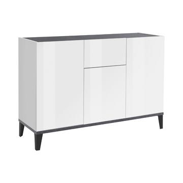 Madia Moderna Sunrise 3 Ante + 1 Cassetto Bianco Lucido/Ardesia... - Marino Fa Mercato