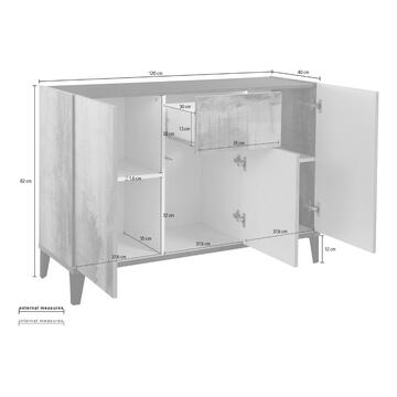 Madia Moderna Sunrise 3 Ante + 1 Cassetto Bianco Lucido/Ardesia... - Marino Fa Mercato