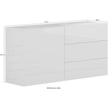 Credenza Moderna Metis 1 Ante + 3 Cassetti Antracite... - Marino Fa Mercato