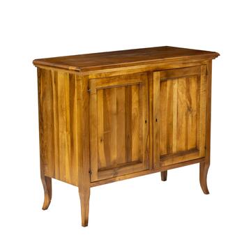 Credenza Classica 2 Ante in Legno Massello - con Gambe a Sciabola - 110x48 h94 cm - Bassano Noce - Made in Italy