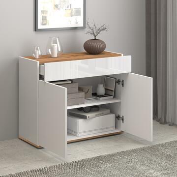 Credenza Garda 2 Ante + 1 Cassetto, L 80 cm, Bianco... - Marino Fa Mercato