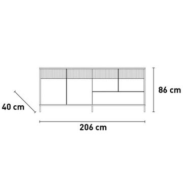 Madia Multiuso Everest 4 Ante + 1 Cassetto 206x40 h... - Marino Fa Mercato