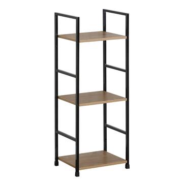 Libreria Multiuso Moderno Amany con 3 Ripiani - 30x24 h80 cm - Rovere/Nero -per Soggiorno, Ufficio, Ingresso