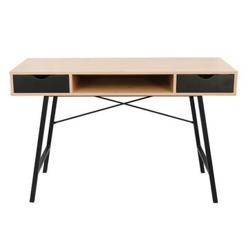 Scrivania per Computer - 120x76x48cm - con Struttura in Metallo e Piano in Melaminico - Rovere/Nero