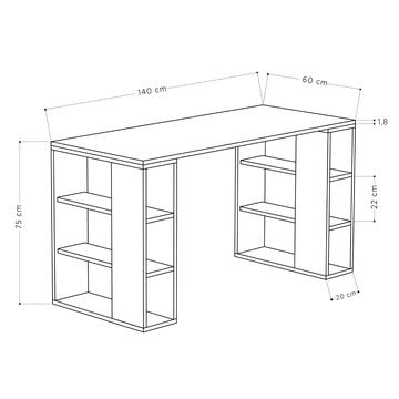 Scrivania Moderna Colmar Legno Quercia/Bianco con Libreria... - Marino Fa Mercato