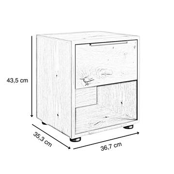 Comodino 1 Cassetto + 1 Vano a Giorno -  36,7x35,3... - Marino Fa Mercato
