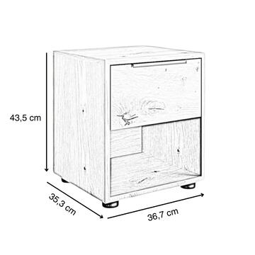 Comodino 1 Cassetto + 1 Vano a Giorno -  36,7x35,3... - Marino Fa Mercato