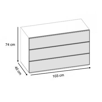 Comò Moderno Eva 3 Cassetti - 103x40 h74 cm - Camera... - Marino Fa Mercato