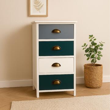 Cassettiera 3 Cassetti Colorati 40x29 h 73 cm