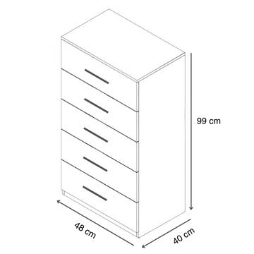 Comò/Cassettiera Cinquino Moderna - 48x40 h99 cm -... - Marino Fa Mercato