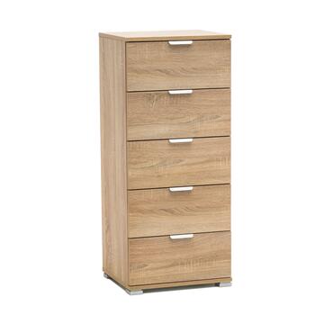 Cassettiera multiuso ufficio 5 cassetti finitura roverfe sonoma H103