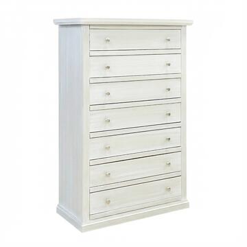 Cassettiera Settimino 7 Cassetti Seta Decapè - Arte Povera - 80x40 h133,5 cm - per Camera da Letto - Made in Italy