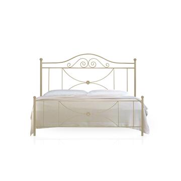 Letto Classico Singolo Isabel in Ferro Battuto 80x190 cm - Avorio/Oro