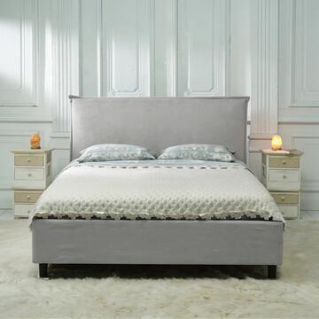Letto Moderno da Una Piazza e Mezzo 120x190 cm Silver Line in Tessuto Effetto Tramato