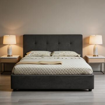 Letto Matrimoniale Moderno con Contenitore Antracite...