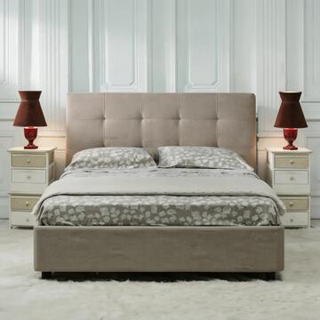 Letto Matrimoniale Moderno con Contenitore Beige 160x200...
