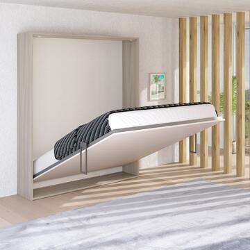 Letto Matrimoniale Monoblocco Ribaltabile a Scomparsa Space 175x39 h208 cm Tiglio/Cachemire