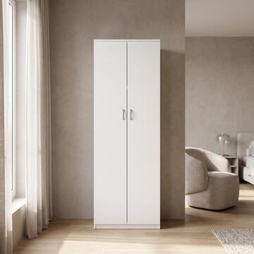 Armadio Moderno Salvaspazio Bianco 60x42 h180 cm con 2 Ante