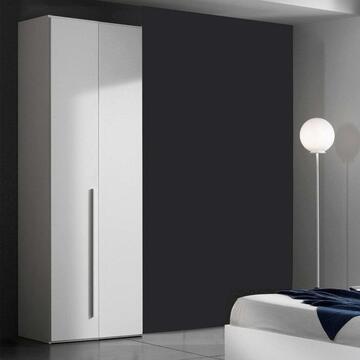 Armadio Moderno Easy 2 Ante Battenti - 82,6x53,3 h245 cm - Camera da Letto - Bianco Frassino - Made in Italy