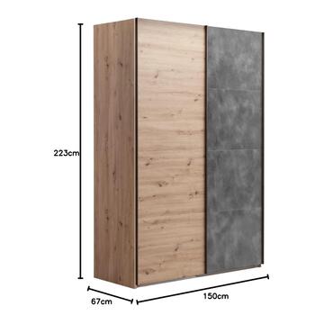 Armadio Moderno 2 Ante Scorrevoli - 150x67 h223 - Salvaspazio... - Marino Fa Mercato