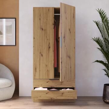 Armadio Moderno 2 Ante Battenti + 2 Cassetti - 82x46... - Marino Fa Mercato