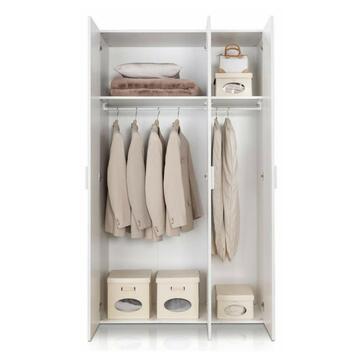 Armadio Moderno Small 3 Ante Battenti - 123x53 h211 cm - Salvaspazio - Camera da Letto - Olmo - Made in Italy