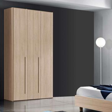 Armadio Moderno Easy 3 Ante Battenti - 123x53 h 245 cm - Camera da Letto - Olmo - Made in Italy