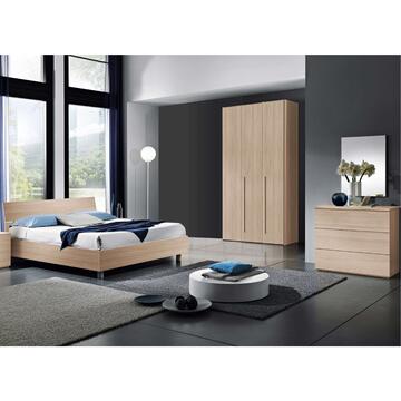 Armadio Moderno Easy 3 Ante Battenti - 123x53 h 245 cm - Camera da Letto - Olmo - Made in Italy