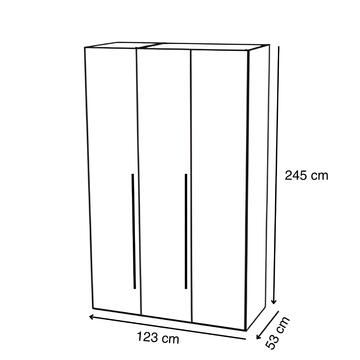 Armadio Moderno Easy 3 Ante Battenti - 123x53 h 245... - Marino Fa Mercato