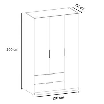 Armadio Moderno 3 Ante Battenti + 2 Cassetti - 120x58... - Marino Fa Mercato