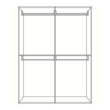 Armadio Moderno Easy 4 Ante Battenti - 163x53 h 245 cm - Camera da Letto - Bianco Frassino - Made in Italy