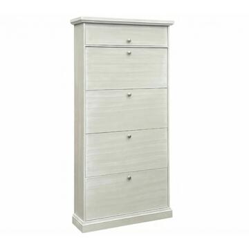 Scarpiera Classica 4 Ribalte Seta Decapè - Arte Povera - 83x23 h160 cm - per Ingresso, Corridoio, Camera da Letto - Made in Italy