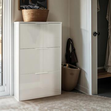 Scarpiera Moderna Slim 3 Ribalte Bianco Lucido h 105,5... - Marino Fa Mercato