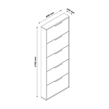 Scarpiera Moderna Slim 5 Ribalte Rovere h 173,5 cm - Marino Fa Mercato