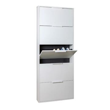 Scarpiera Moderna Slim 5 Ribalte Bianco Lucido h 173,5 cm