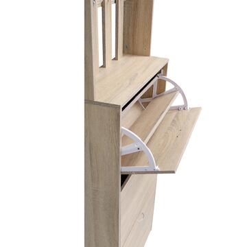 Scarpiera 3 Ante con Appendiabiti Gaia 63x208x23cm in Legno Rovere