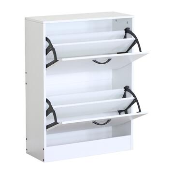 Scarpiera Moderna 2 Ribalte Bianca con Doppio Scoparto... - Marino Fa Mercato