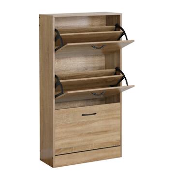 Scarpiera Moderna 3 Ribalte Rovere con Doppio Scoparto... - Marino Fa Mercato