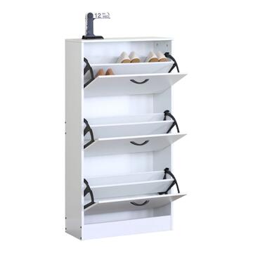 Scarpiera Moderna 3 Ribalte Bianca con Doppio Scoparto... - Marino Fa Mercato